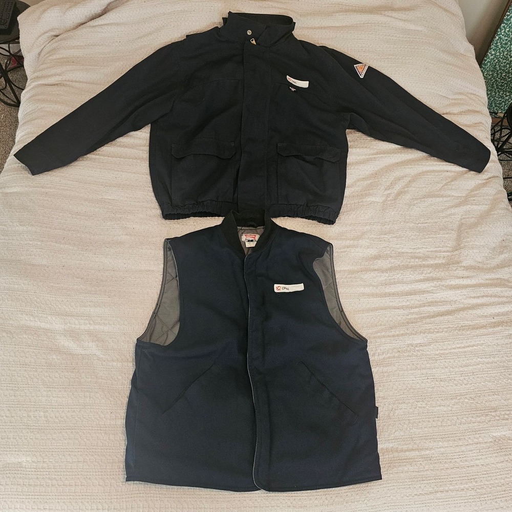 Bulwark Extreme Jacket Mens Large Blue FR Nomex 3-in-1 Lined Workwear Coat